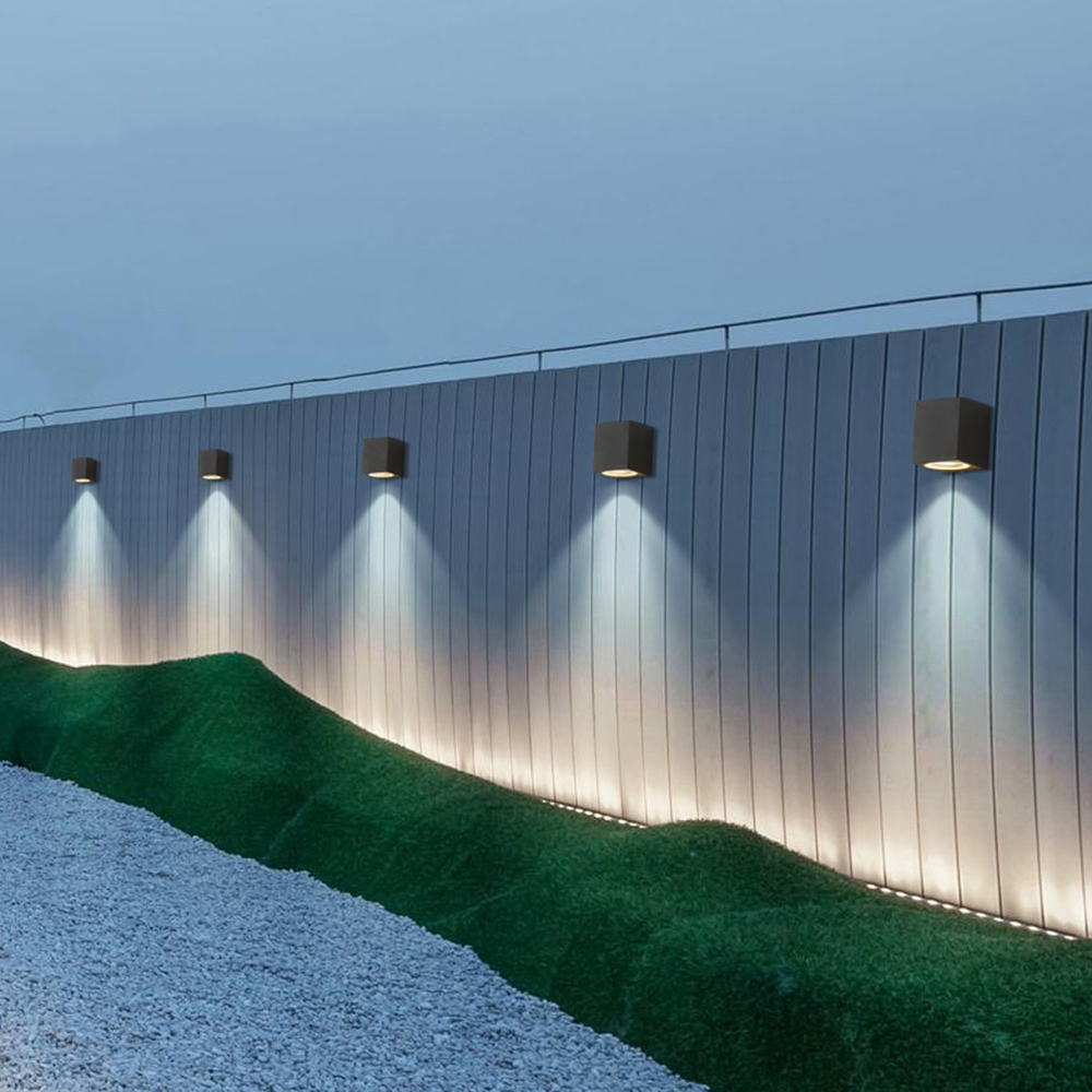 GU10 Wandleuchte, Veranda-Licht, Wandleuchte, quadratisch/rund, für Höhle Außenbereich, wasserdichte Wandleuchte, Gartenleuchten, moderne Wandleuchten