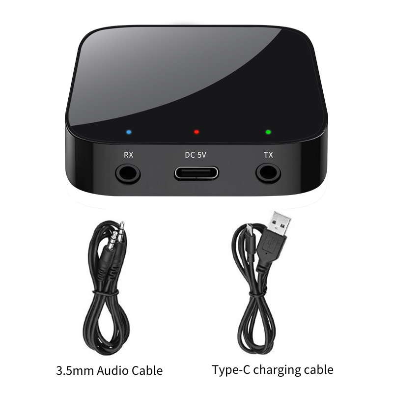 Bluetooth 5.3 Ontvanger Zender 3.5mm Aux HiFi Stereo Muziek Draadloze Audio Adapter voor Carkit Luidsprekers Hoofdtelefoon TV: Default Title