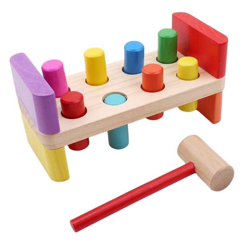 Juego de juguetes de madera con martillo para bebés, caja de mantenimiento multifuncional, combinación de tuercas para bebés, 1 Juego