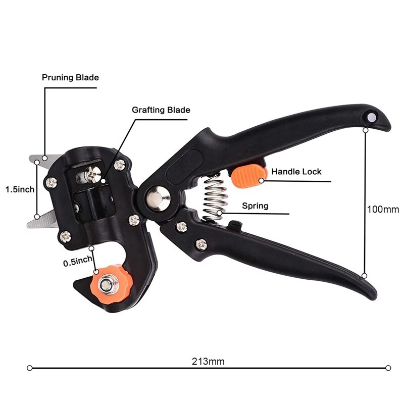 Garden Grafting Tool Kit, 2-In-1 Pruning Tool Kit for Grape Fruit Tree Grafting, with Rubber Band and Blade for Grafting