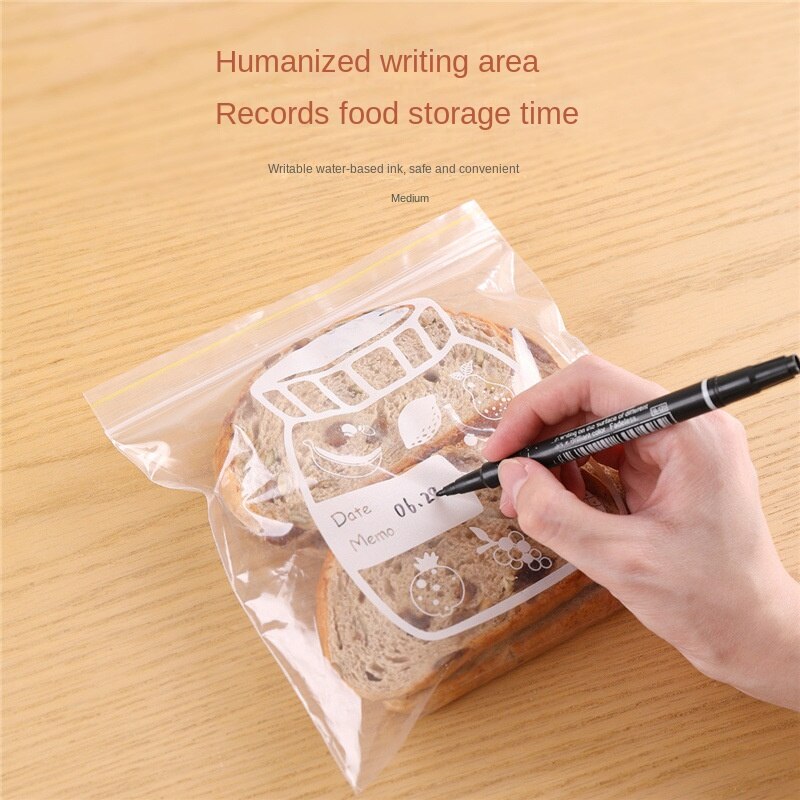 Pull Reusable Ziplock Bag Fruits Vegetables Food Storage Packaging Preservation Eco Friendly with Label Plastic Bags Transparent