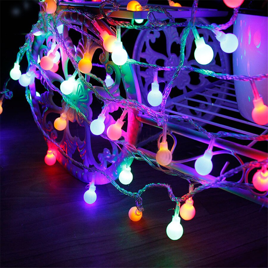 Beiaidi 10m 20m 30m 50m led kirsebærball fe string lys utendørs stjernekule jule bryllupsfest uteplass fe krans