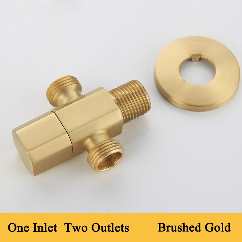 Cromo/nero/oro/oro rosa G1/2 &#39;valvola interruttore a triangolo per valvola angolare bagno lavatrice valvola di arresto wc JF1002: spazzolato oro B