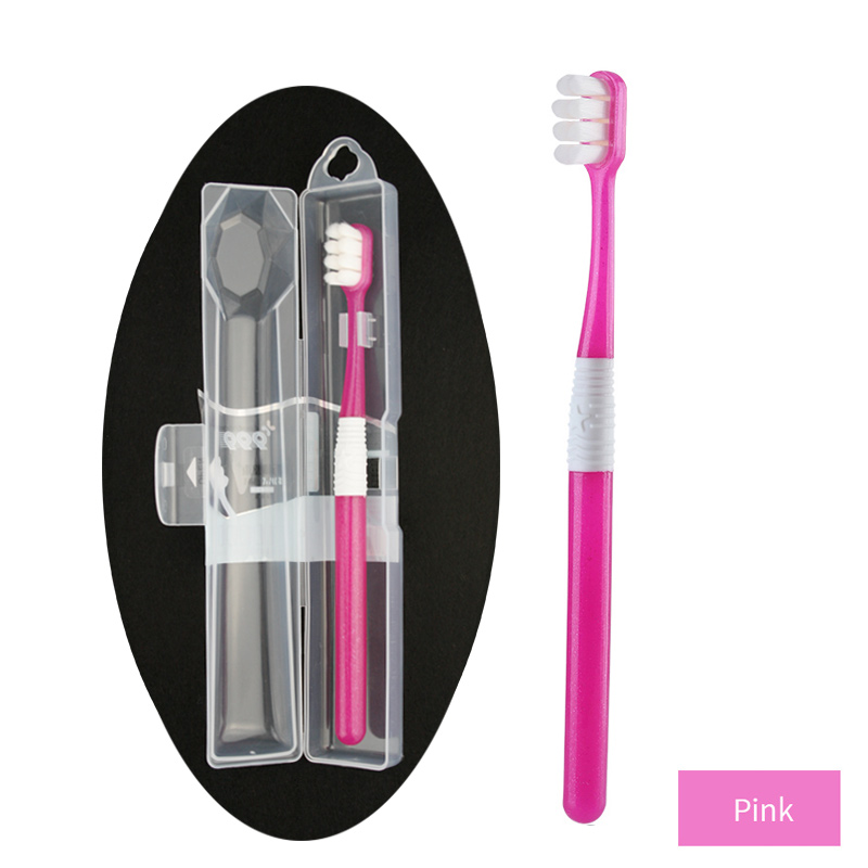 Super Dichte Haren Tandenborstel Ultrasoft Bamboe Houtskool Vezels Zacht Mondverzorging Voor Kids Zwangere Gevoelig Tandvlees Met Case: upgrade pink