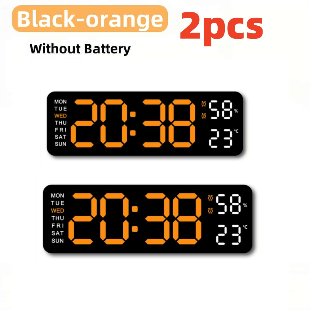 Clock Timer /kitchen/Learning Timer - Battery & USB Powered Dual Alarm Clock ，Temperature， Calendar, Auto-Dim: transparent