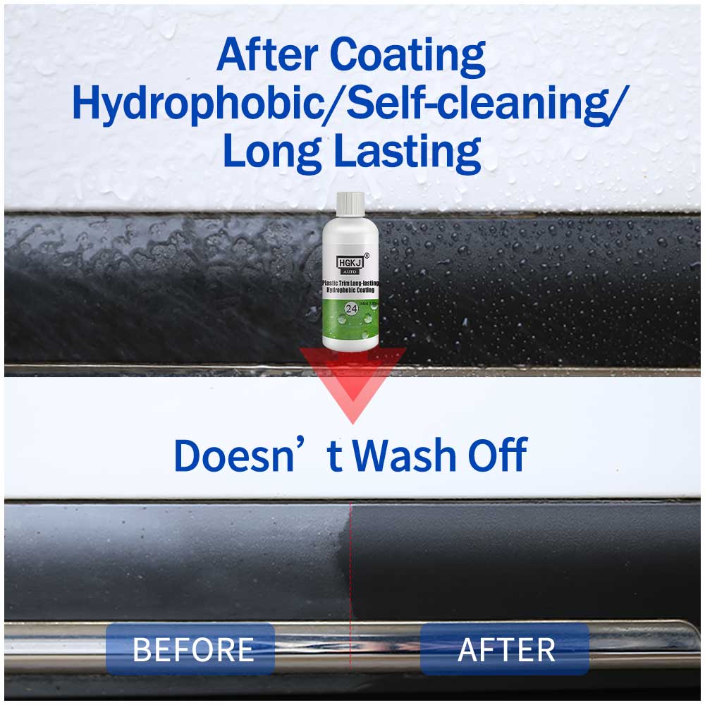 Hgkj plast trim coating bil udvendig restaurerer keramisk trim coating kit biltilbehør hydrofobisk forfriskende middel