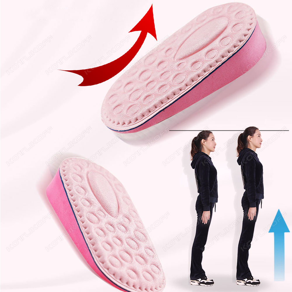 Eva onzichtbare verhogingszolen voor dames, half inzetstuk van traagschuim, hielkussen/pad, comfortabele verhogingszool voor schoenen