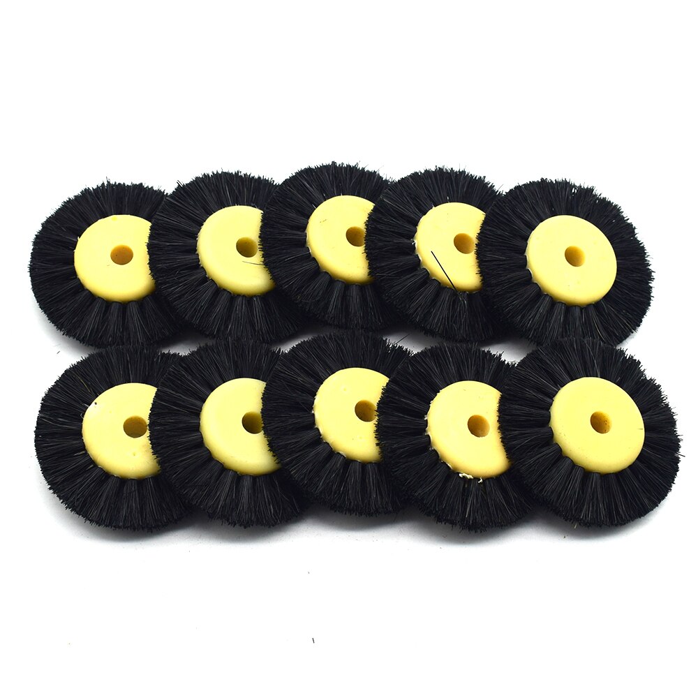 12PCS 48MM Polishing Brush Black Bristle Buffing Abrasive Brush with Yellow Plastic Center Jewelry Tools