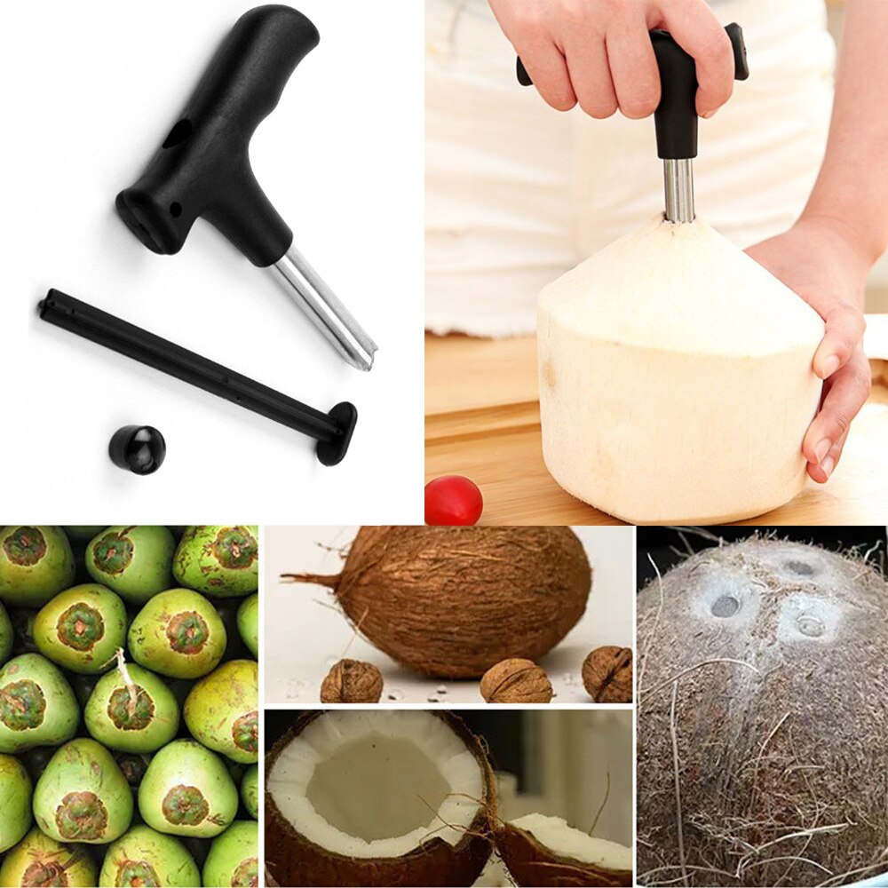 Rvs coconut blikopener boren gat opener kokosnoot mes opening kokosnoot opening gat tool keuken accessoires