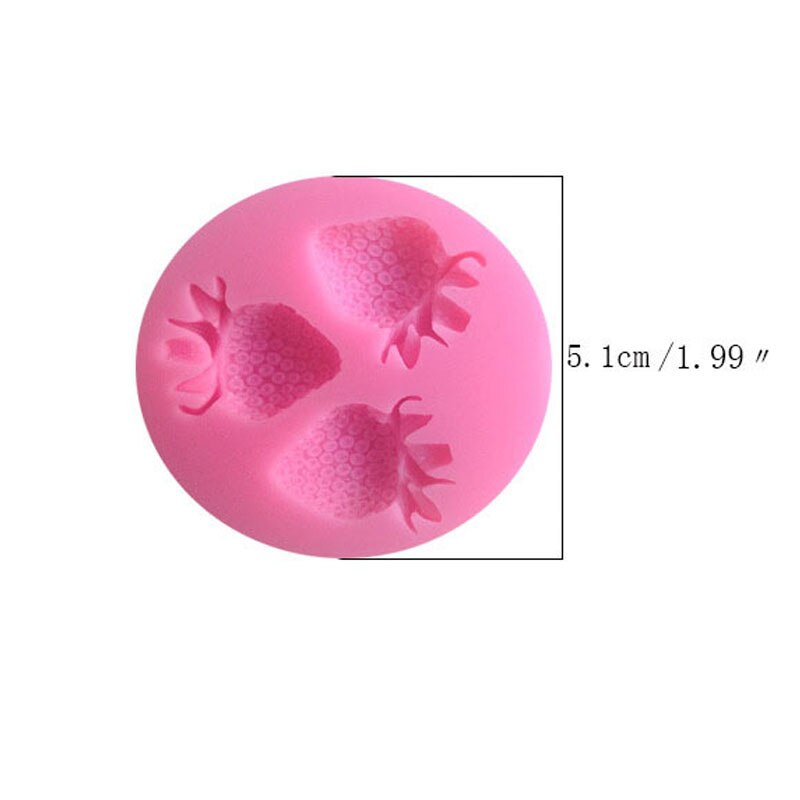Druiven Fruit Siliconen Mal 3d Craft Zeep Mallen Fondant Taart Decor Mallen Chocolade Snoep Gumpaste Klei Mallen: Strawberry