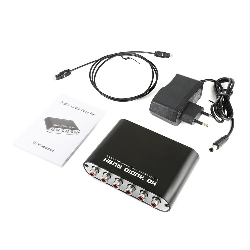 Decodificador de Audio Dolby Digital 5,1 Dts/Ac-3, convertidor óptico a RCA de 5,1 canales, adaptador de Audio de sonido, convertidor y amplificador EU