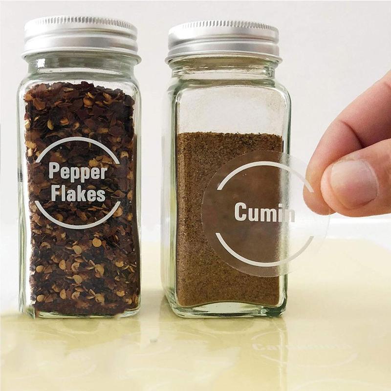 144/274/132pcs Farmhouse Pantry Labels Kitchen Jars Bottle Container Label Transparent Waterproof Pantry Stickers Food Jar Label