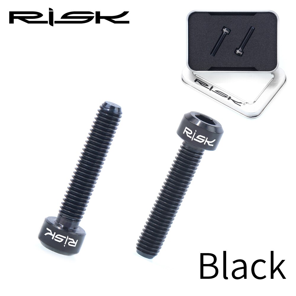 Risico 2 Stks/doos Fiets Remhendel Bevestigingsbouten Uitgebreide Schroeven Voor Gids R Rs Rsc Hydraulische Schijfrem Fastener titanium: M5x25 Black