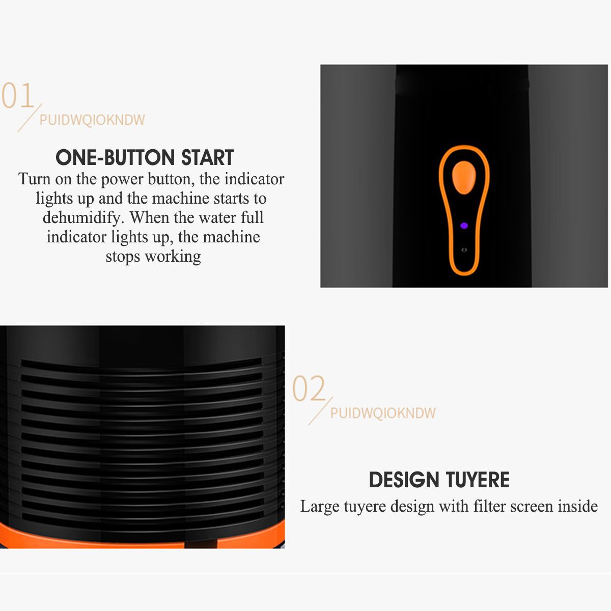 Mini Electric Dehumidifier Anion Air Purifier 800ml Large Water Tank Kids Lock Power Off Protection Mute Air Dryer Home Office