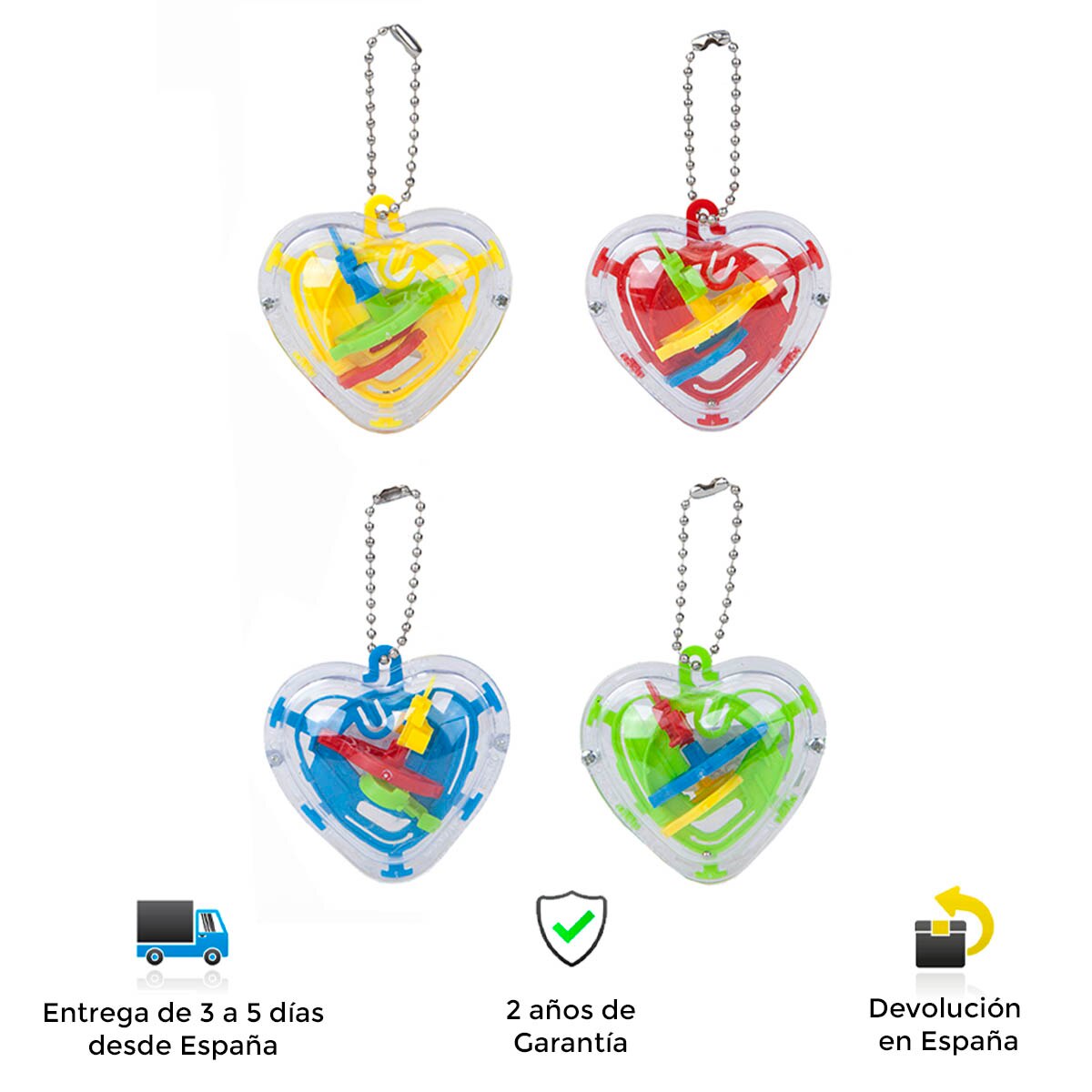 Portachiavi labirinto a forma di cuore, divertente, originale, lustro, intrattenimento, hobby, antistress, gioco, giochi, giocattoli, giocattoli