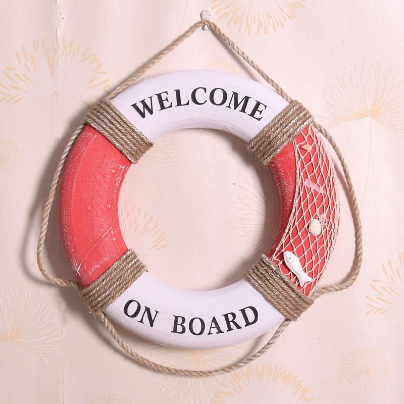 Red de pesca de algodón estilo mediterráneo, decoración náutica para el hogar, barra salvavidas, sala de estar, 30CM