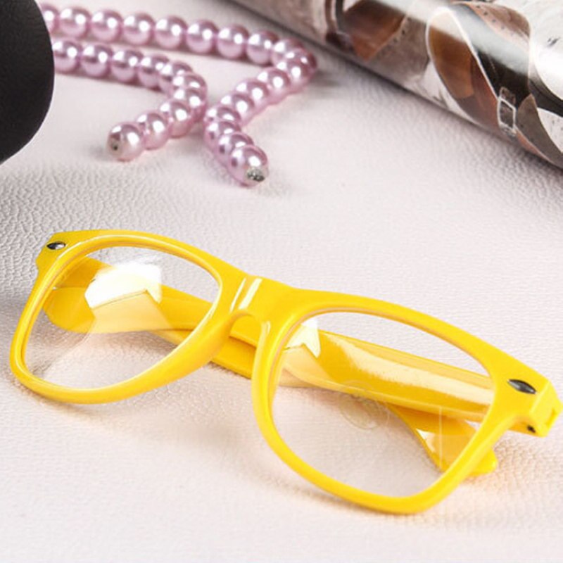 Mayitr 1pc Nerd Clear Glasses Clear Lens Geek Glasses 16 Colors Plain Mirror Plastic Full frame Eyeglasses Eyewear