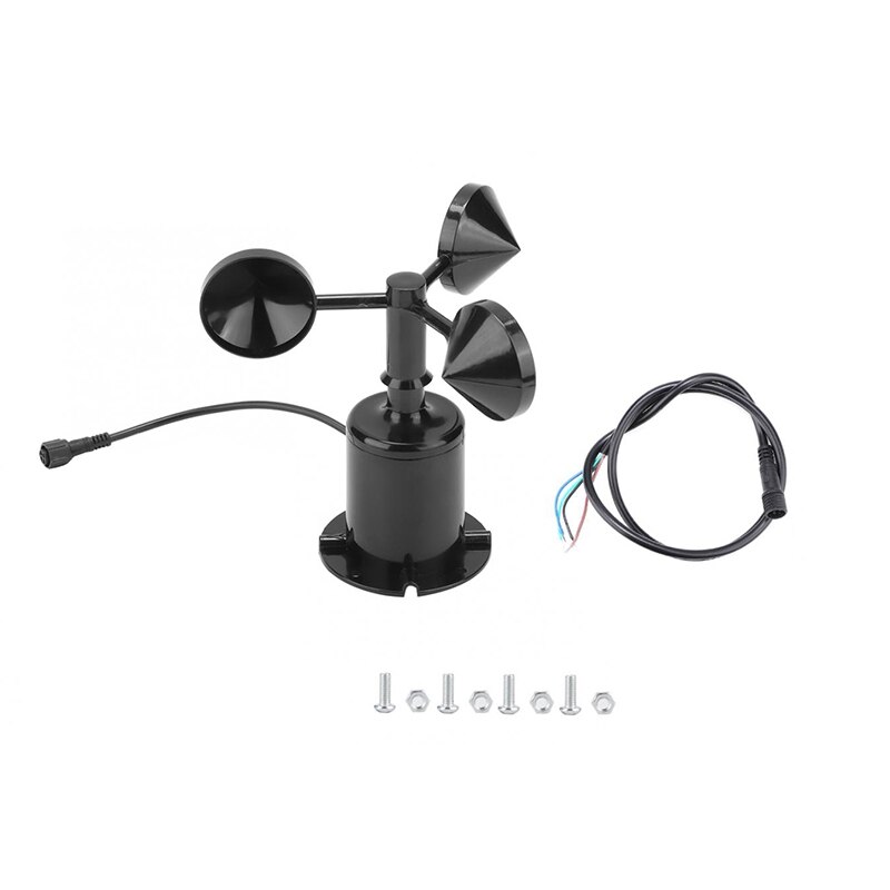 Produktbild von Windgeschwindigkeitssensor 0-70 M/s – Polycarbonat, Impulsausgang, 3-Tassen-Anemometer, Hochpräzise Für Wetterstation & Gewächshaus