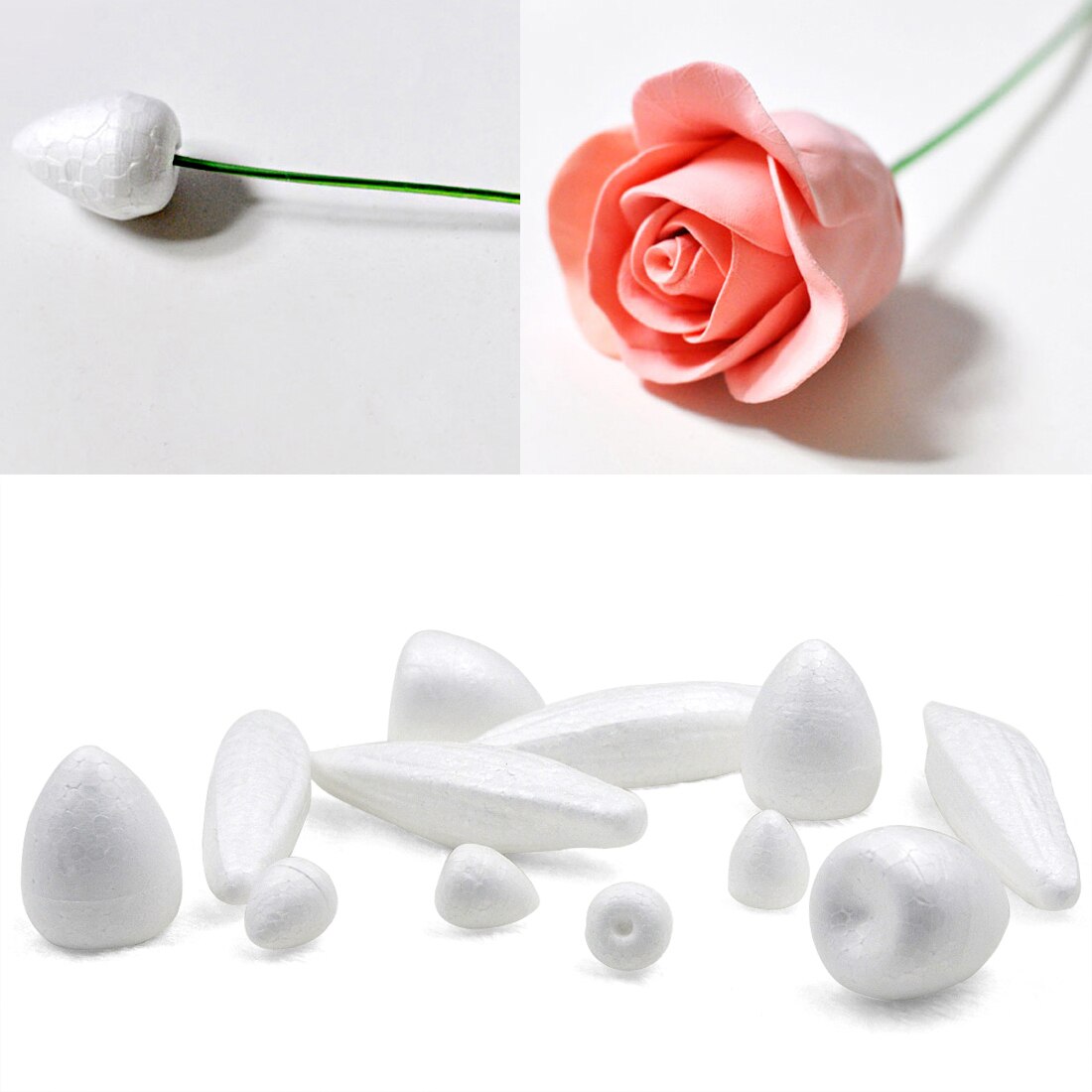 Polystyreen Piepschuim Foam Rose Buds Voor Nylon Bloem Maken Materiaal Levert Bloem Accessoire Handgemaakte DIY Craft Decoratie