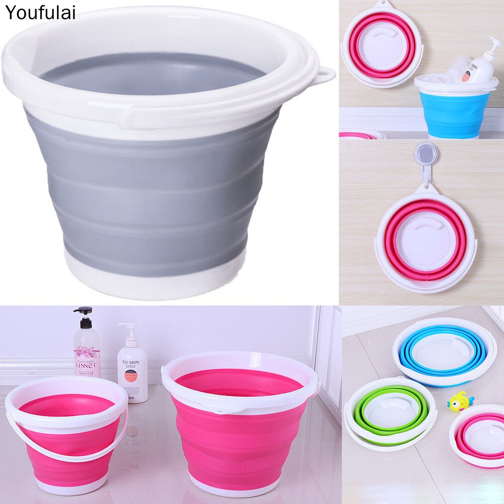 5c Bucket 10L/5L/3L Folding Water Bucket Collapsible Buckets Camping Outdoor Foldable Bucket Fishing Pot Durable Folding Bucket