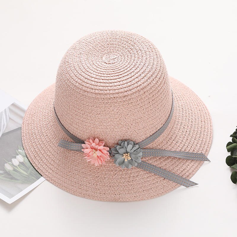 Mes Kids Des Fleurs Broad-brimmed Straw Hat, Straw main image 1
