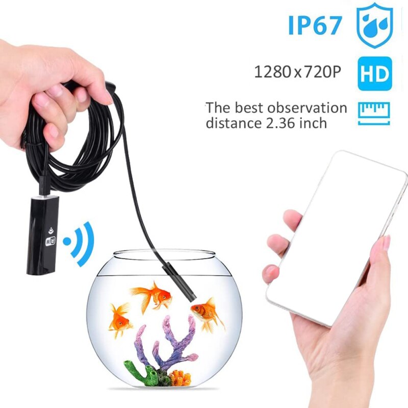 Draadloze Wifi Endoscoop Camera Waterdicht Borescope Inspectie Camera Verstelbare 6 Led IP67 Voor Iphone Android Pc App Auto Reparatie
