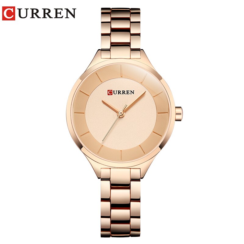 Curren Top Brand Dames Horloges Roestvrij Stalen Band Quartz Vrouwelijke Horloge Dames Klok Relogio Feminino
