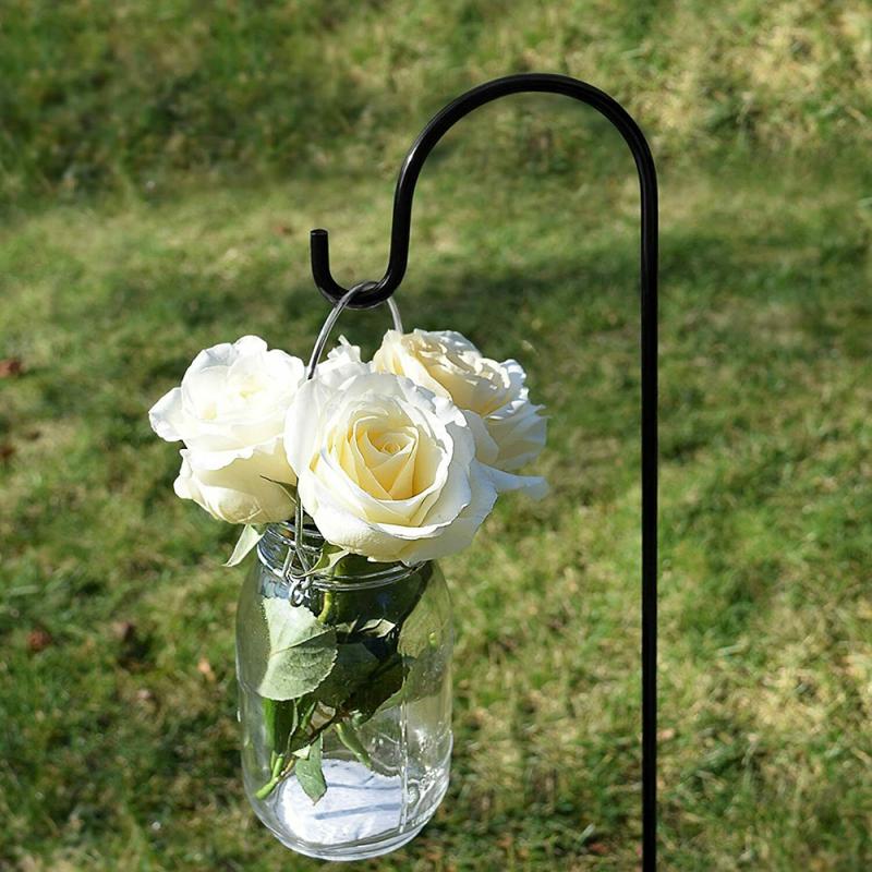 Crochet de berger en fer forgé, 1 pièce, pour panier de fleurs et plantes d&#39;extérieur, décoration de jardin