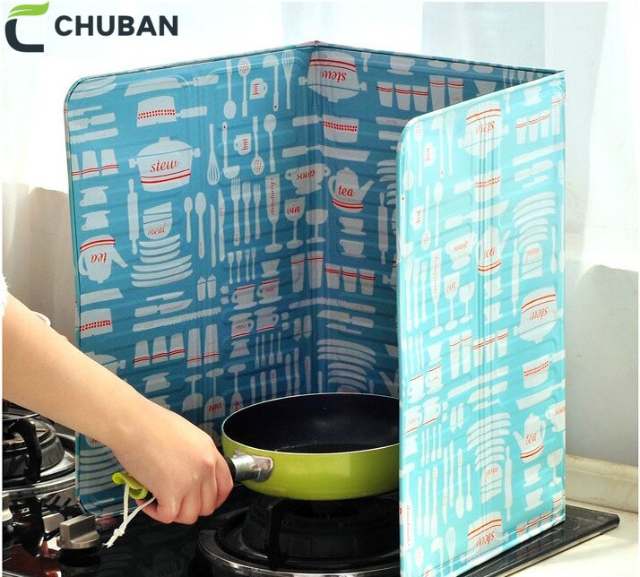 CHUBAN durable Printed Aluminum Foil Oil Block Oil Barrier Stove Cook Anti-Splashing Oil Baffle Insulation Kitchen Supply A20