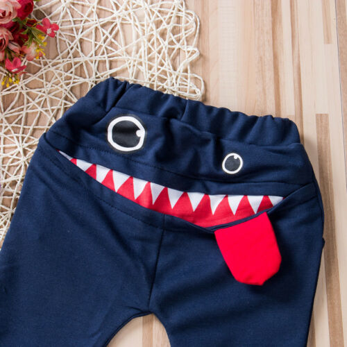 Bambino del bambino Dei Bambini Del Bambino Dei Pantaloni Del Ragazzo Del Cotone Del Fumetto Grande Bocca Teethes Stile Pantaloni Infantili Del Bambino Casual Harem Pantaloni Allentati Dei Pantaloni di Fondo Mutandine e boxer