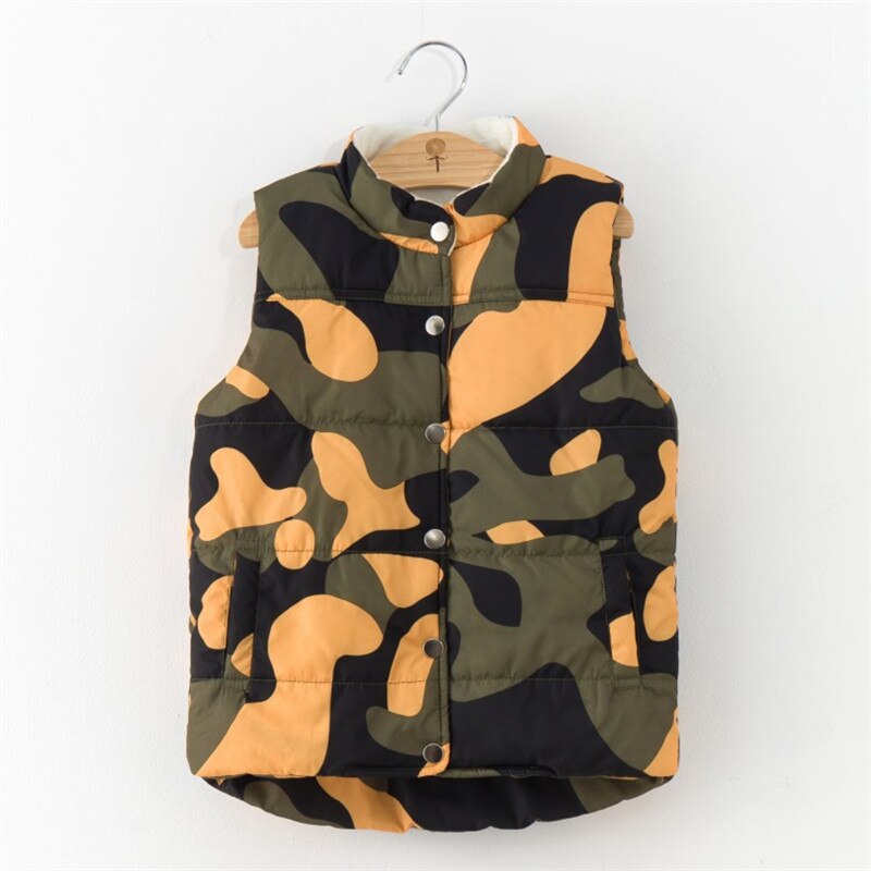 Dulce Amor hiver enfants veste gilet sans manches en coton rembourré Camouflage manteau vêtements d'extérieur pour enfants bébé filles garçons vêtements