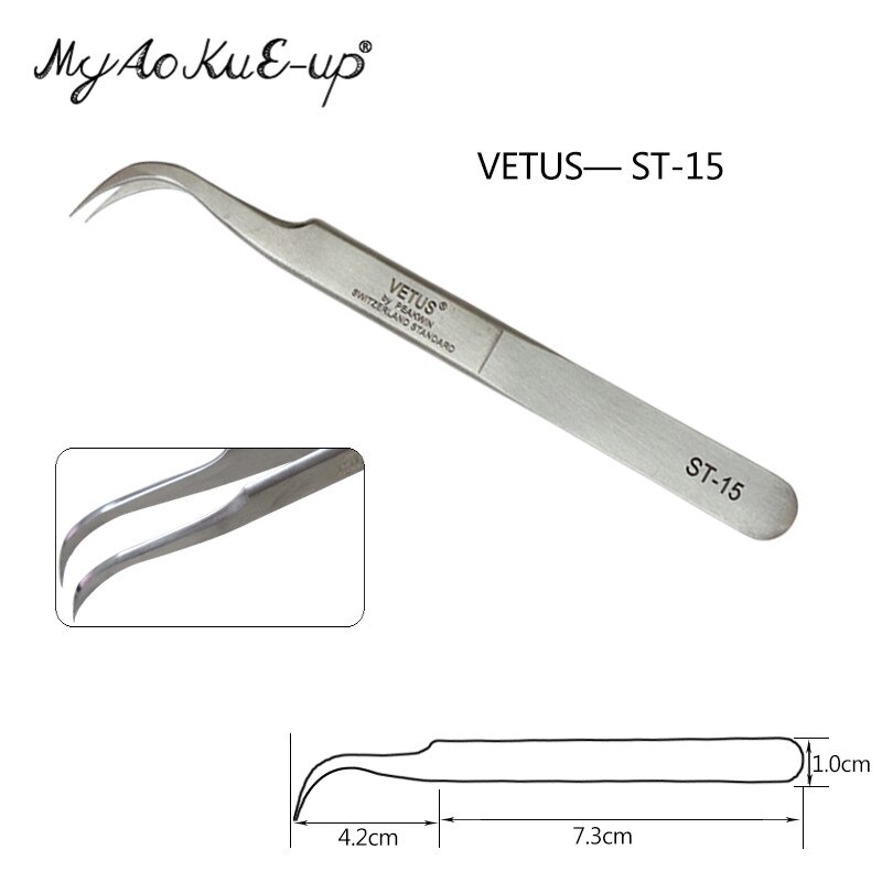 Anti-Statische St Vetus Pincet 1 Pcs Originele Pincet Voor Wimper Extensions Rvs ST-10/11/12 /13/14/15/16/17 Pincet: ST-15