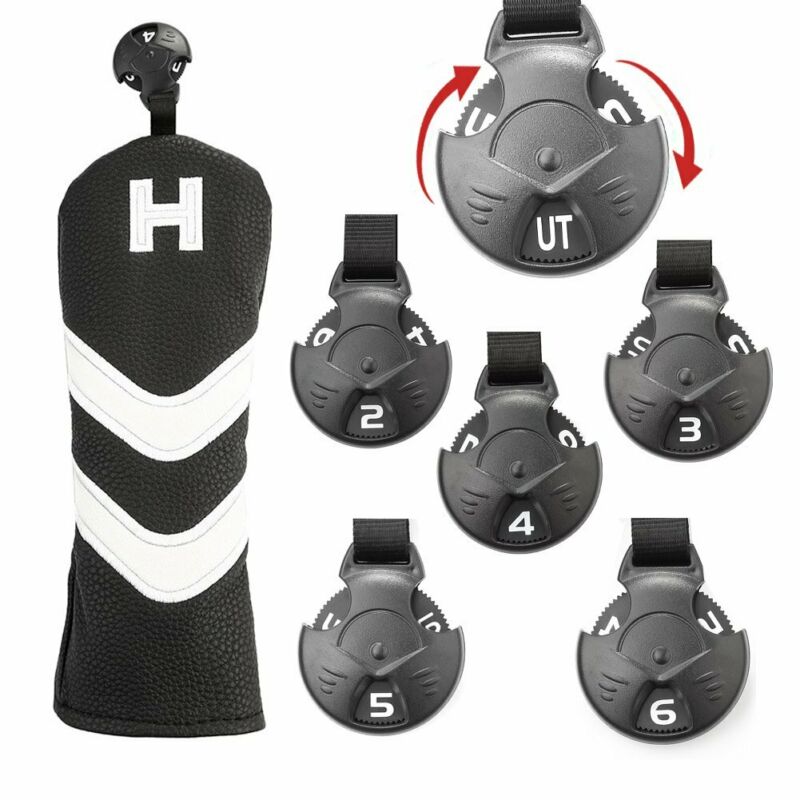 4Pcs Golf Club Hybrid Set Driver Hout Hoofd Cover Headcover Woods Fairway Ut Hybrid Covers: Black Hybrid Cover