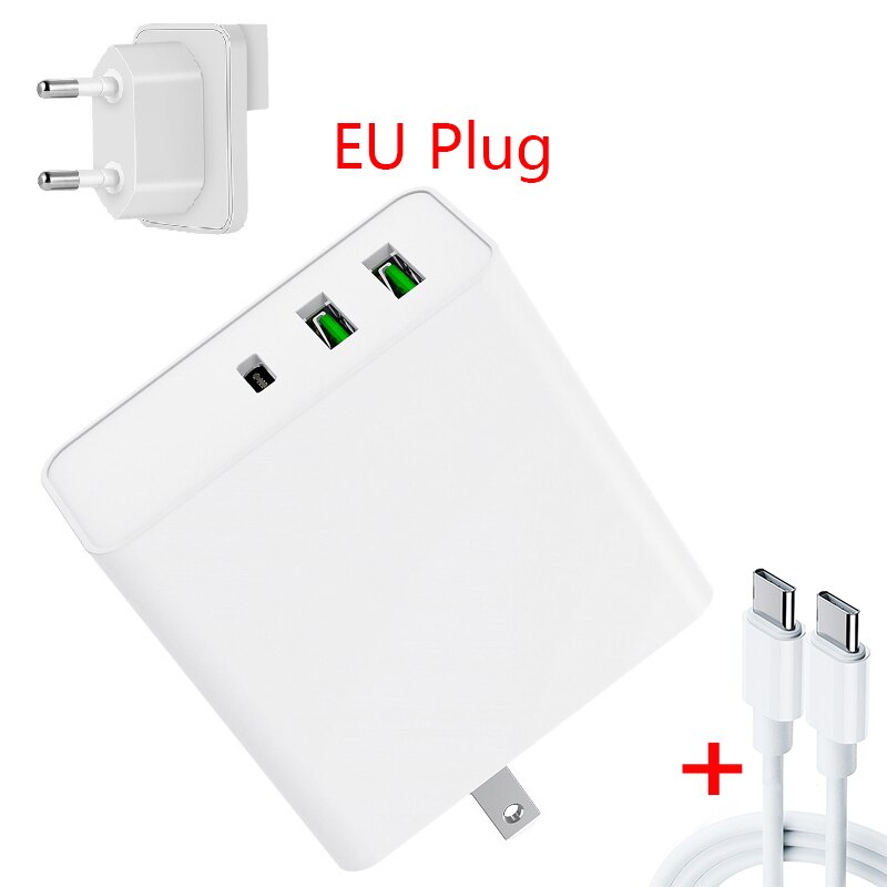 USB Quick Charge 65W USB Charger Fast Wall Charger for Samsung For Huawei For iPhone usb c cable pd charge quick charge: White  EU  C2C