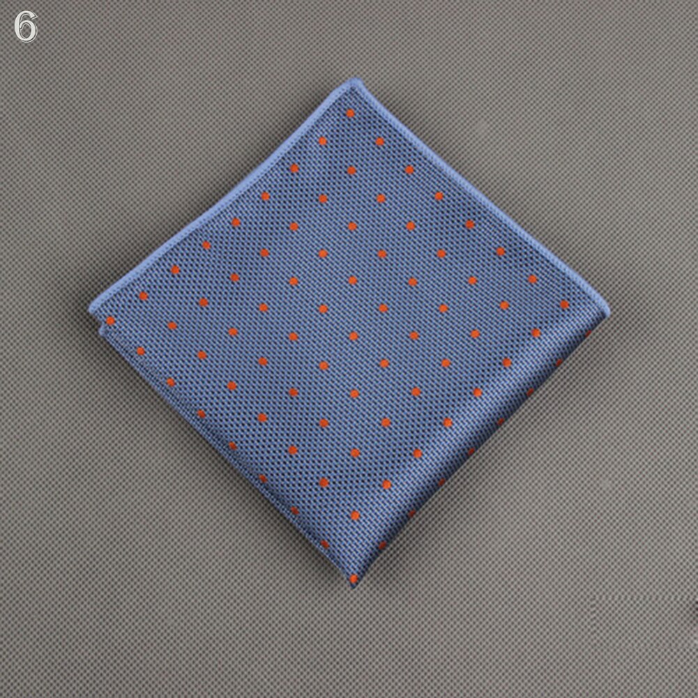 Luxury Men's Handkerchief Polka Dot Striped Floral Printed Hankies Polyester Hanky Business Pocket Square Chest Towel 23*23CM: 6