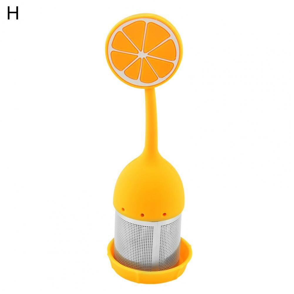 Infusor de té desmontable de silicona, filtro de aislamiento térmico, colador divertido de frutas y plantas, infusor de te: H