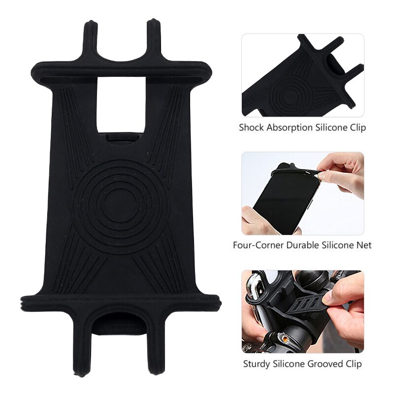 Bicycle Mobile Phone Holder Silicone Motorcycle Bike Handlebar Stand Mount Bracket Mount Universal Rotate Phone Holder For Phone