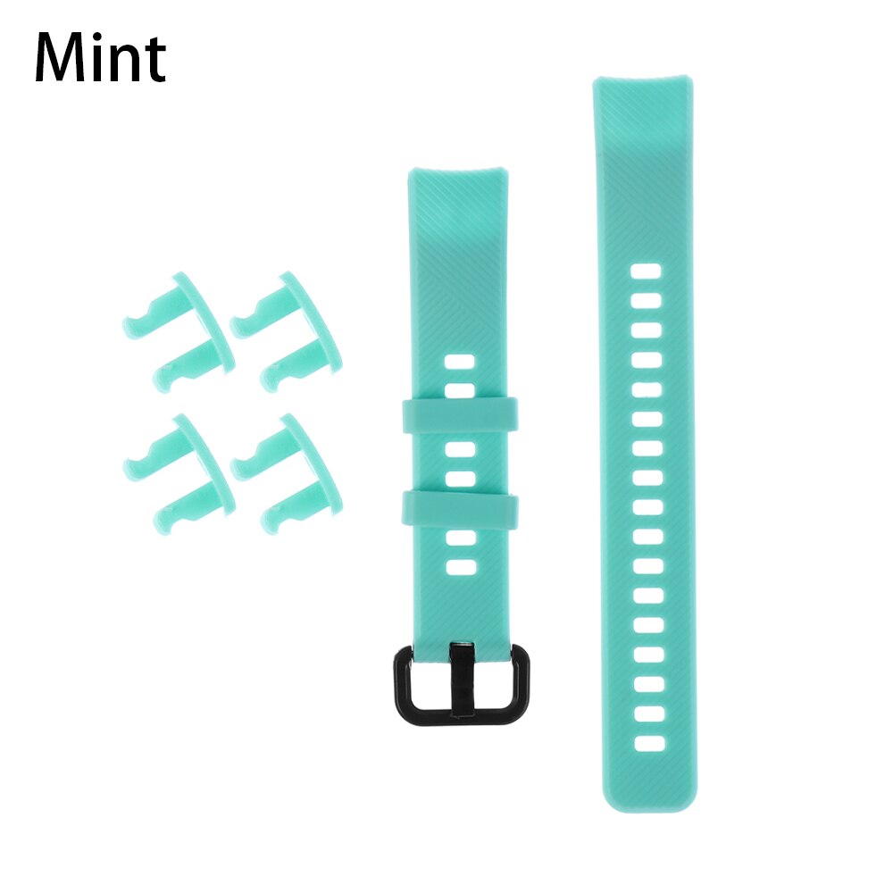 Colorful Silicone Wristbands Watch Band Replacement Strap Smart Watch Bracelet Strap For Honor Band 5 4: mint