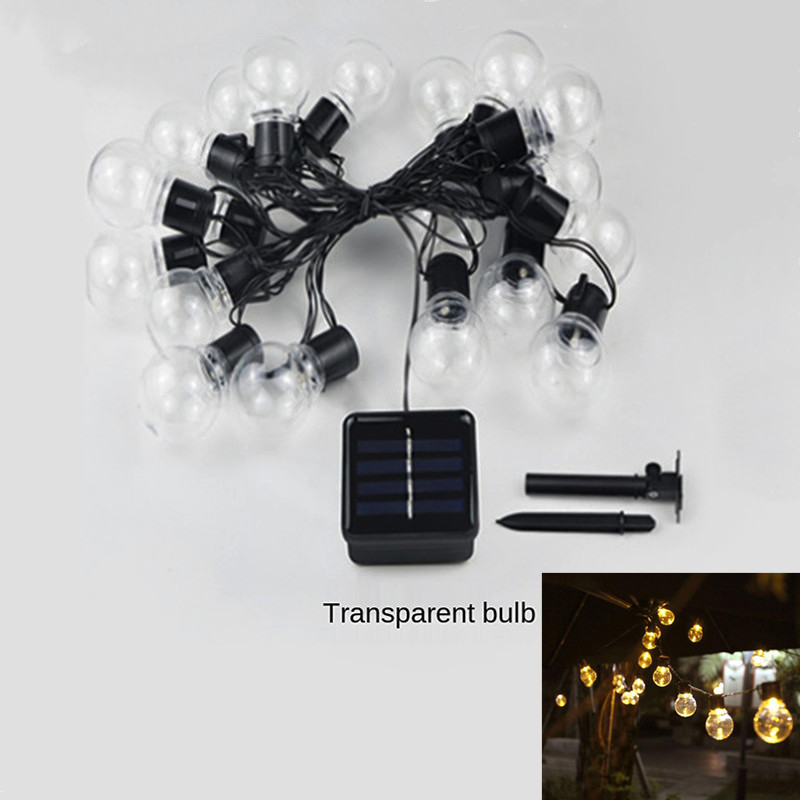 Festoon Light Bulbs Solar Led Light Outdoor Fairy Lights Garland Led Lights Christmas Garden Decoration Outdoor Street Garland: Transparent-Warm / 3.5M 10LED