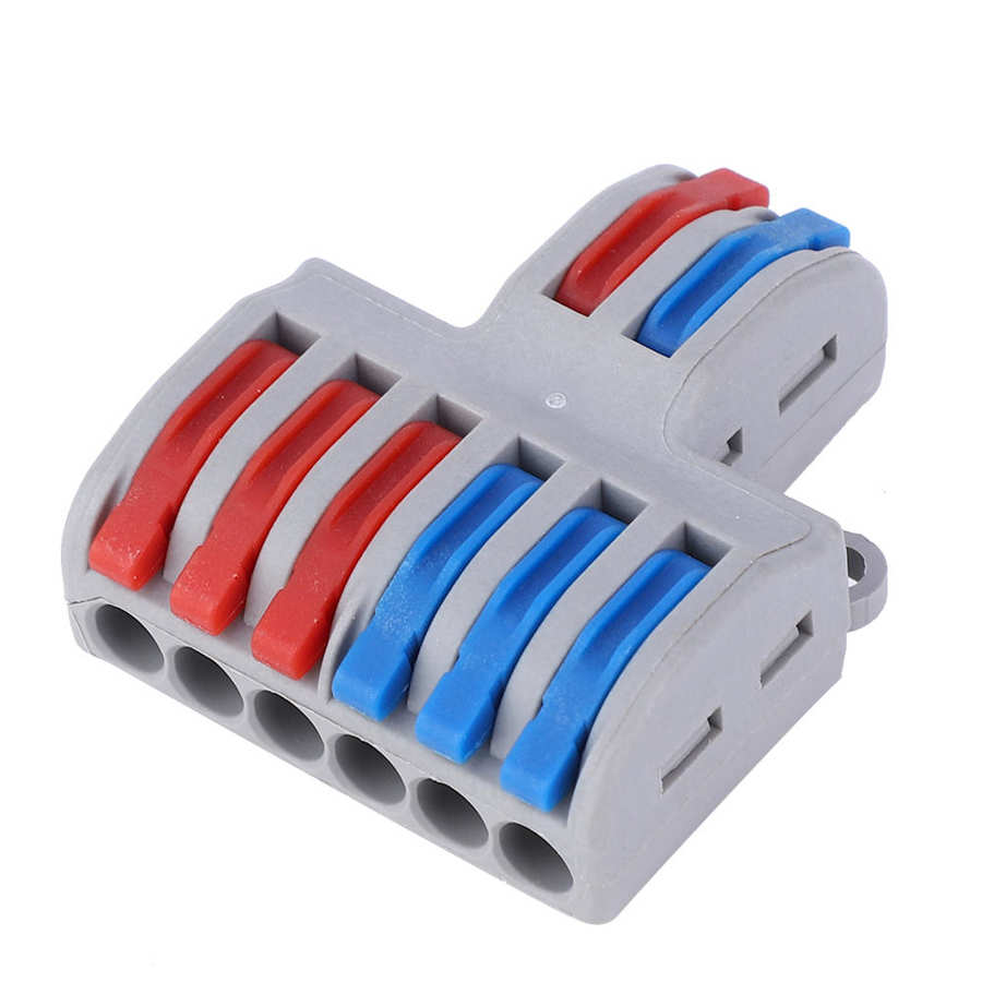 power monitor energy meter 5pcs 2 in 6 out Reusable Spring Lever Terminal Blocks Electric Wire Cable Connectors digital