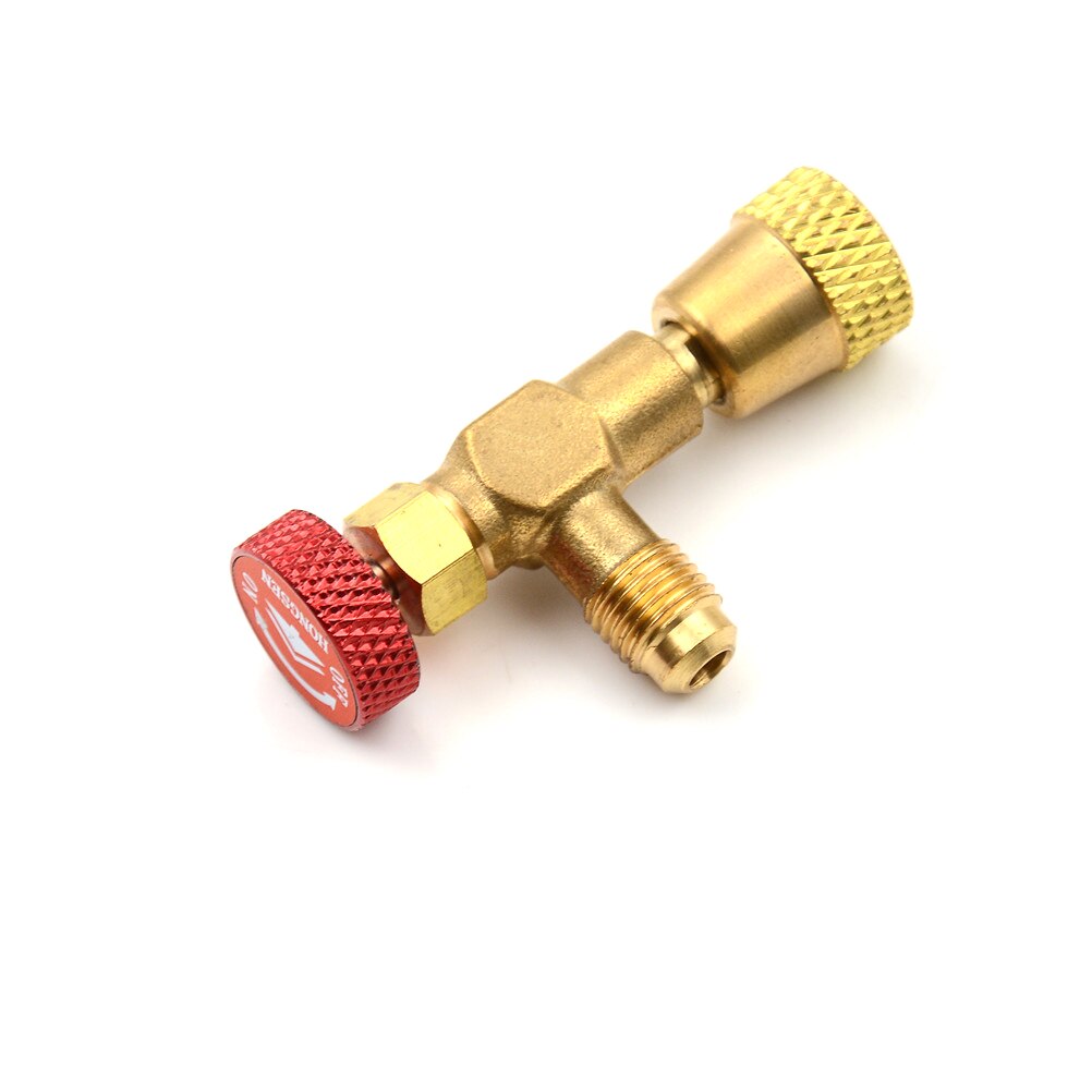 R410A Refrigeration Air conditioning Valve Safety Adapter 1/4" SAE Male to 5/16" SAE Famale Charging Hose Valves