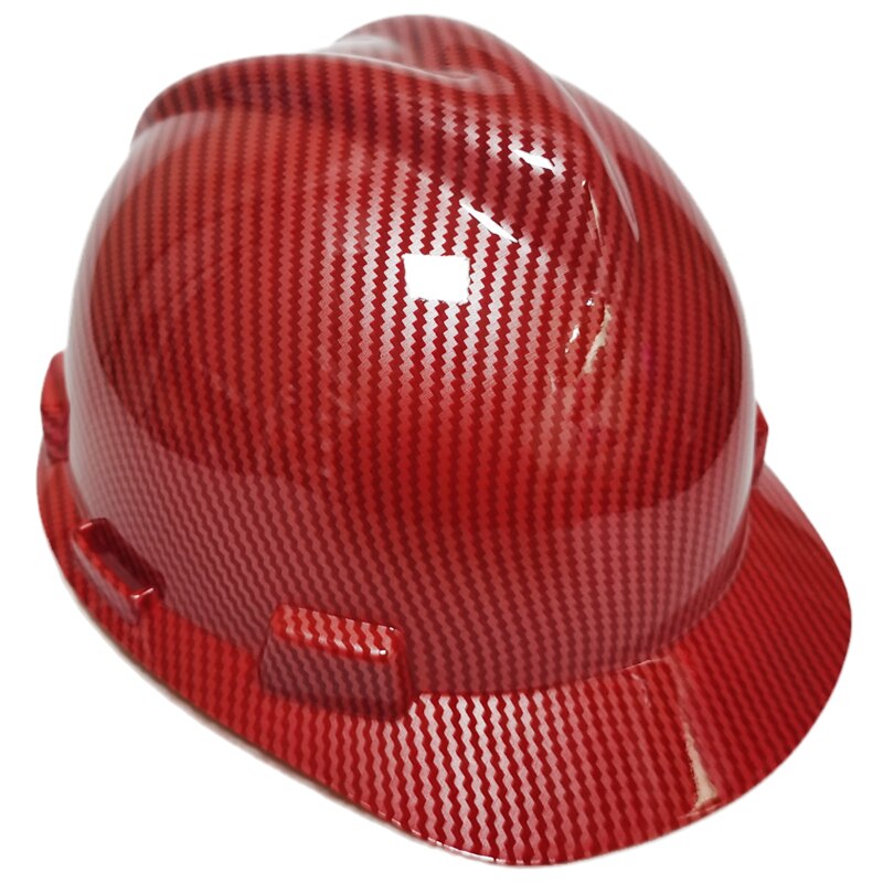 Casco de seguridad de para construcción, gorra de trabajo clásica de fibra de carbono, Color rojo, para mina de ferrocarril, carretera de tráfico: Rojo