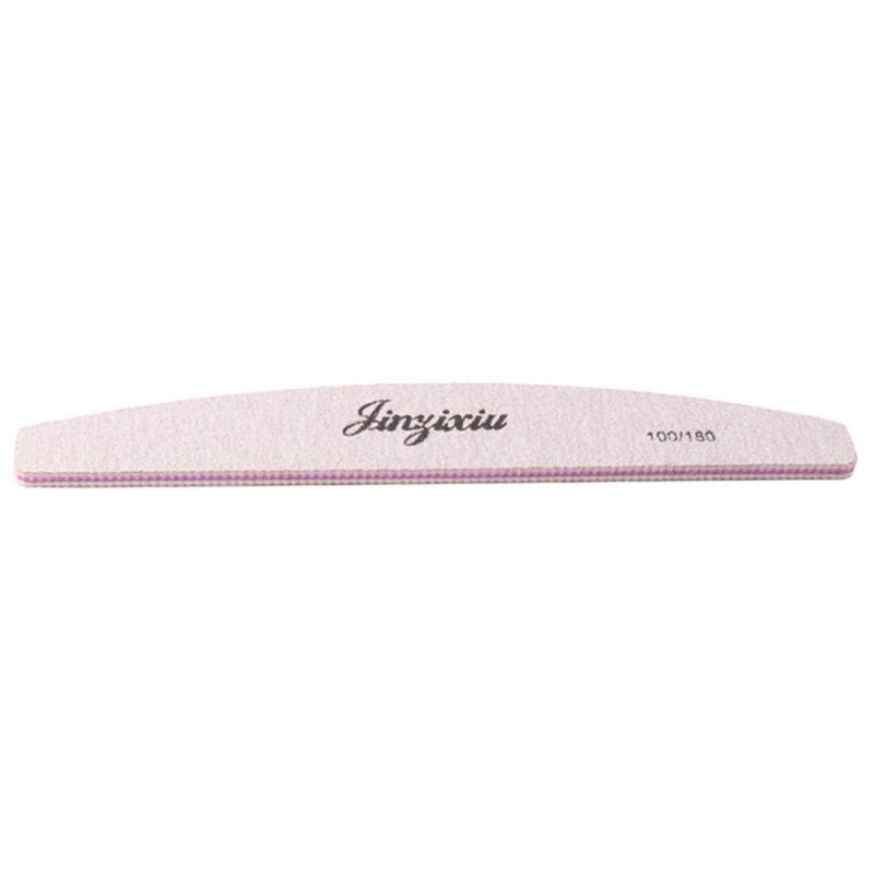 1Pcs Dubbelzijdig Polijsten Nagelvijl 100/180 Grit Roze Nagelvijl Vijf Vormen Pedicure Manicure Polijsten Gereedschap: 01