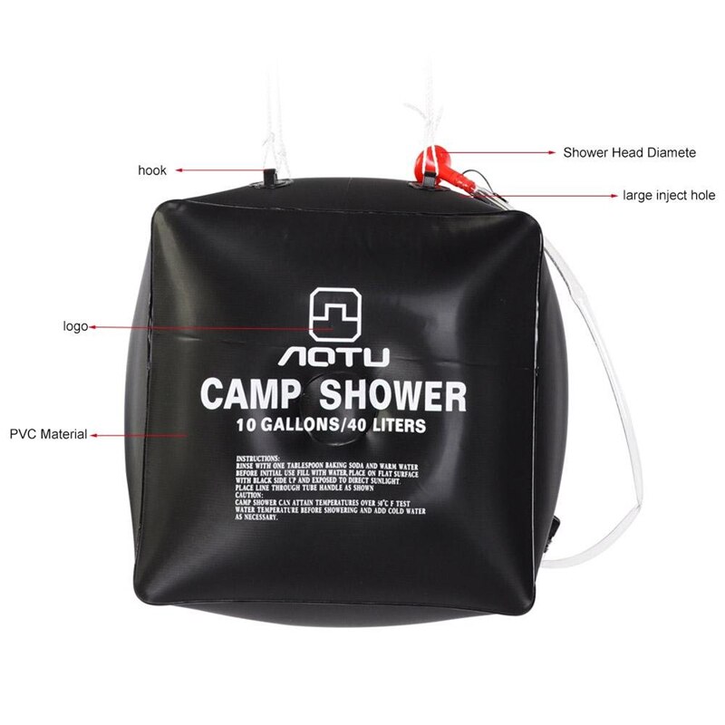 Sac de sport,Sac à eau pliable 20-40l,énergie solaire,Camping,douche extérieure,bain,escalade