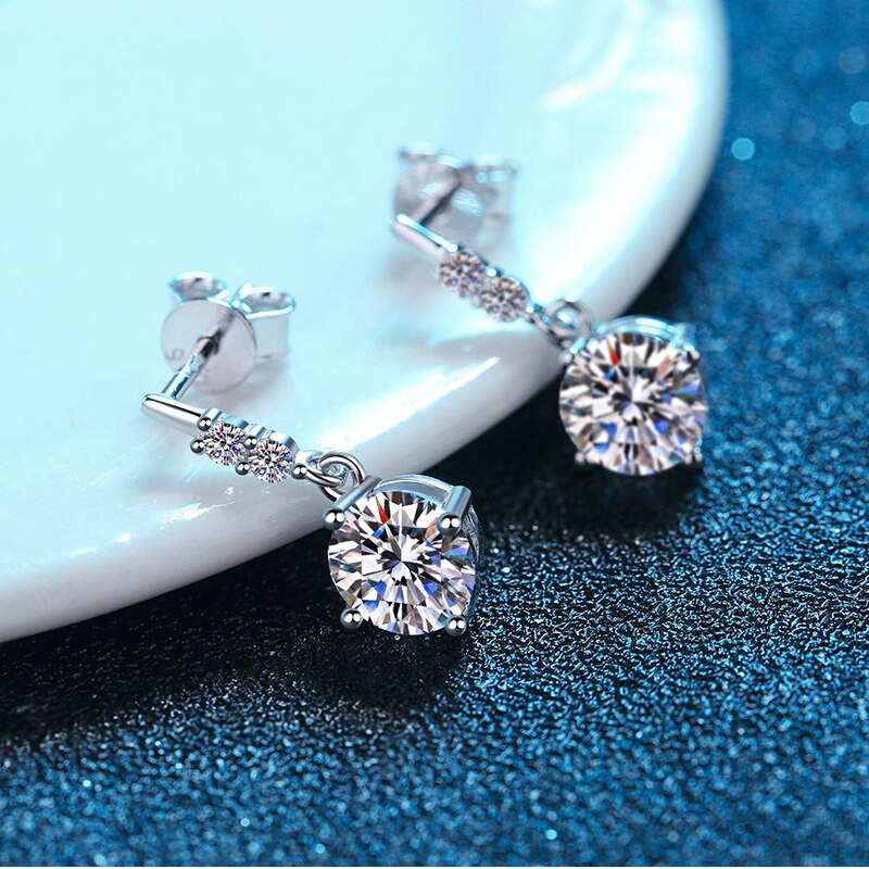Cosya Real 1 Carat Moissanite Oorbellen Voor Vrouwen 100% 925 Sterling Zilveren Diamanten Oorbellen Bruiloft Fijne Sieraden