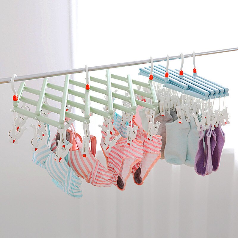 Wonderlife 29 Clip Plastic Retractable Drying Rack Windproof Non-slip Underwear Socks Multi-clip Rotatable Hanger Drying Rack