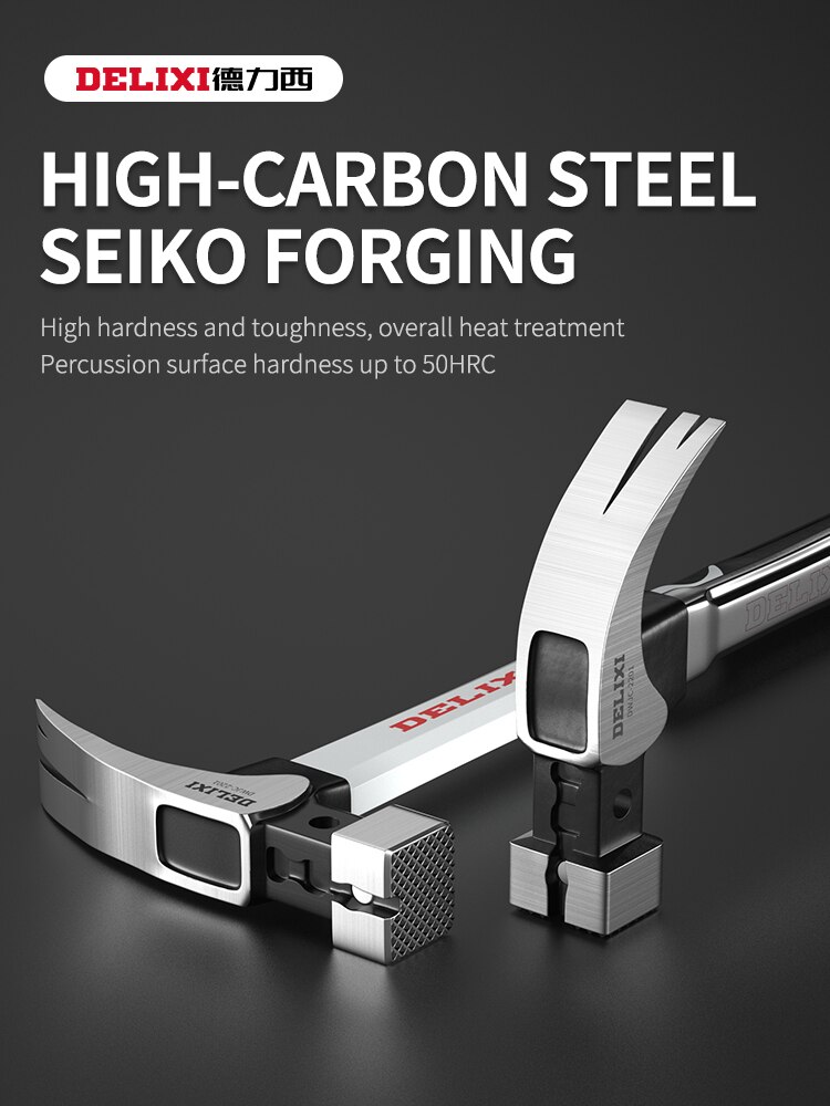 Hand Tool Magnetic Claw Hammer for Woodworking Automatic Nail Suction Hammer Multifunction Non-slip Shockproof Steel Hammer