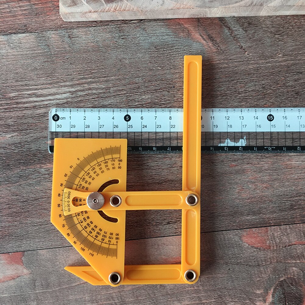 180 Degree Woodworking Angle Ruler Multifunction Plastic Protractor Adjustable Protractor Angle Ruler Mathematics Measuring Tool