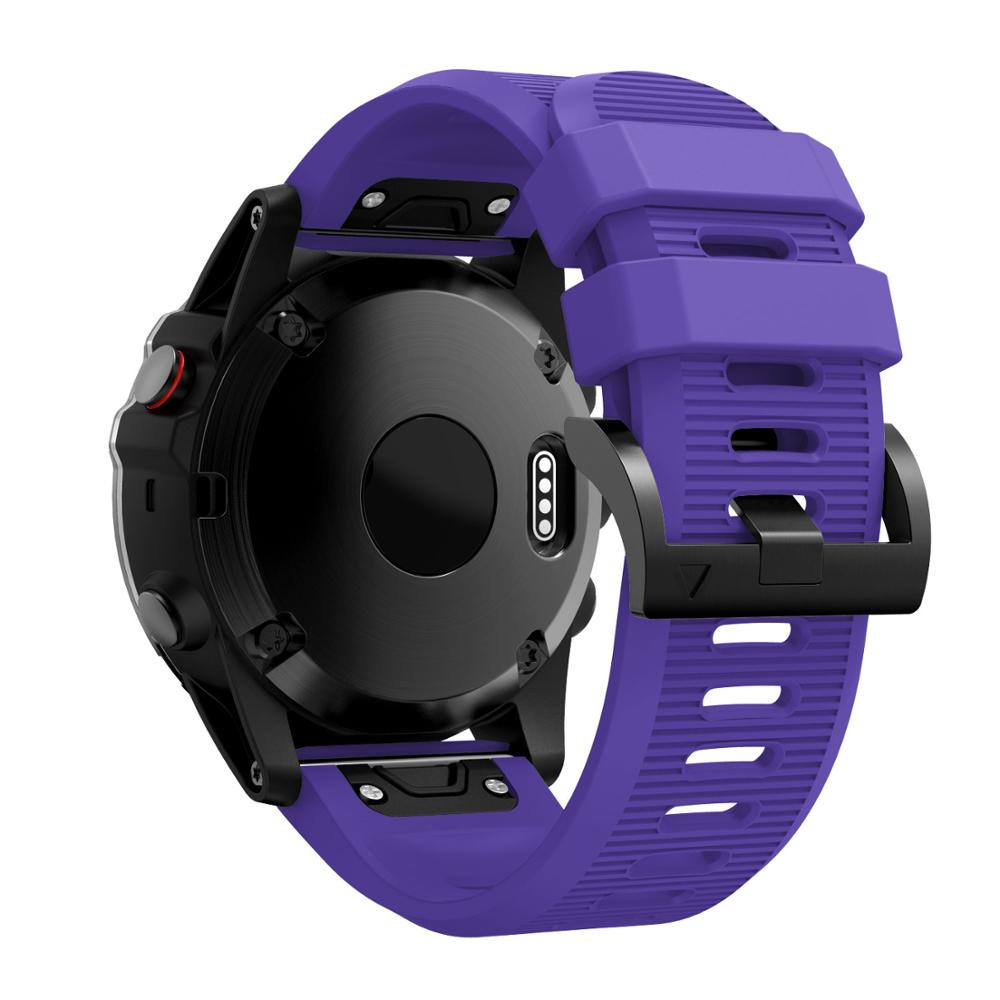 Voor Garmin Fenix 6X Mode Horloge Band Siliconen Band Voor Garmin Fenix 5X Quick Release Strap Voor Garmin Fenix 5X Plus Bands: Paars