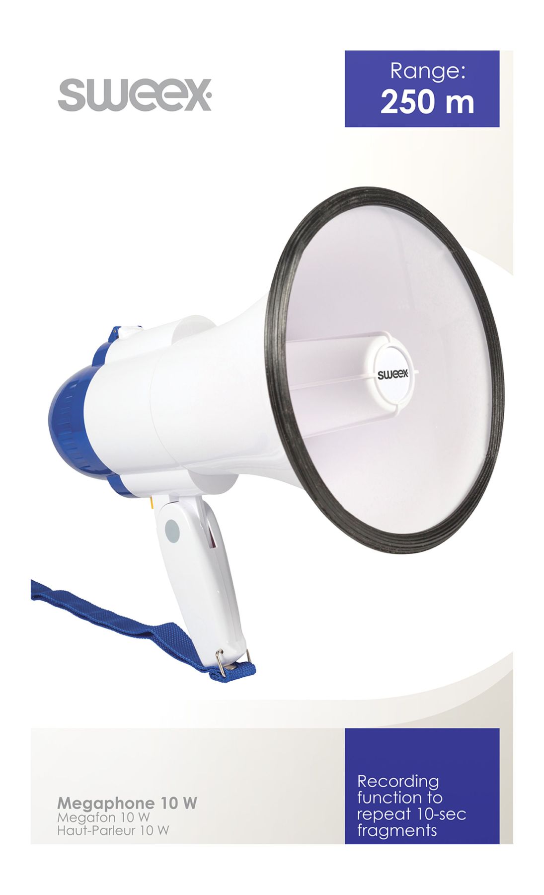 Sweex Megafoon Met Geïntegreerde Microfoon Wit/Blauw NE550646240